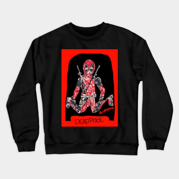 Ryan Reynolds Deadpool Crewneck Sweatshirt by TheArtQueenOfMichigan 